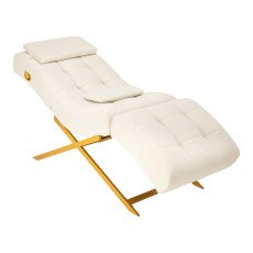 Кресло для наращивания ресниц Sillon Umbra White/Gold