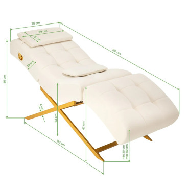 Кресло для наращивания ресниц Sillon Umbra White/Gold Кресло для наращивания ресниц Sillon Umbra White/Gold