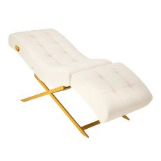 Кресло для наращивания ресниц Sillon Umbra White/Gold