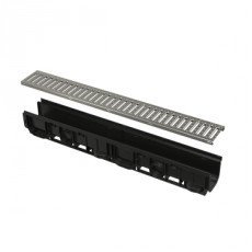 Drenāžas kanāls 100mm AVZ102-R102, plastikas rāmis, cinkota tērauda režģis